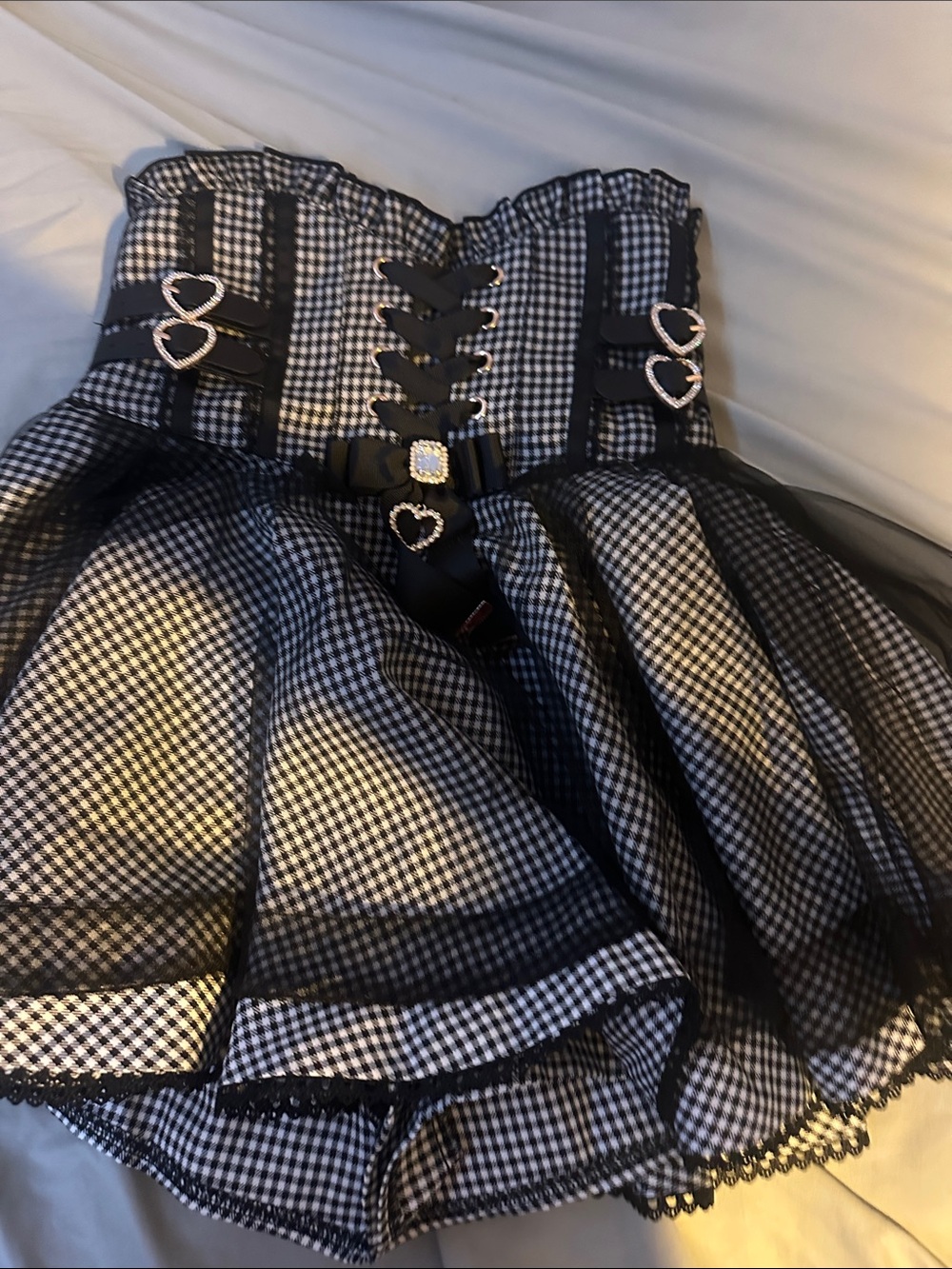 grey/gray jirai kei corset skirt j fashion